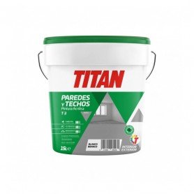 PINTURA ACRILICA TITAN T3 NEGRO MATE 15L