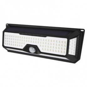APLIQUE LED SOLAR C/SENSOR 20W 1500LM LUZ FRIA NEGRO