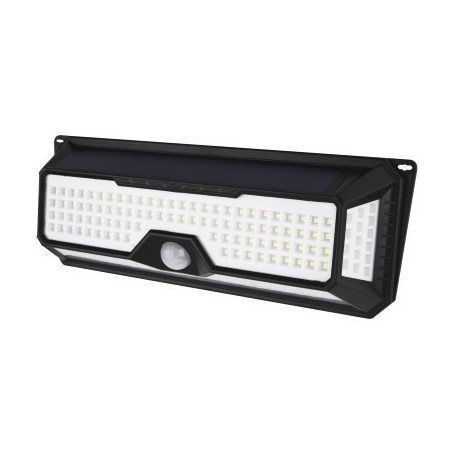 APLIQUE LED SOLAR C/SENSOR 20W 1500LM LUZ FRIA NEGRO