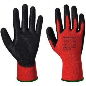 GUANTE A641 POLIESTER-PU ROJO-NEG 3131X A1