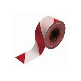 CINTA SEÑAL.PVC ADH. BLC/ROJA 50MMX33MT 150MIC