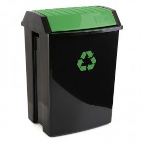 CUBO RECICLAJE 50L 41X30.5X77 T/ABATIBLE VERDE