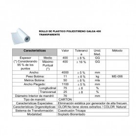 PLASTICO PE TRANSPARENTE G/400 50X4 X M2 R/200MT