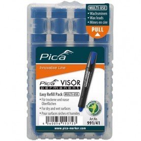 JUEGO DE MINAS PARA ROTULADOR PERMANENTE VISOR INDUSTRIAL AZUL PICA