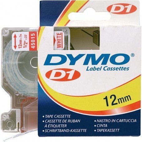 CINTA ESCRITURA D1 45015 ROJO/BLANCO 12MMX7M DYMO