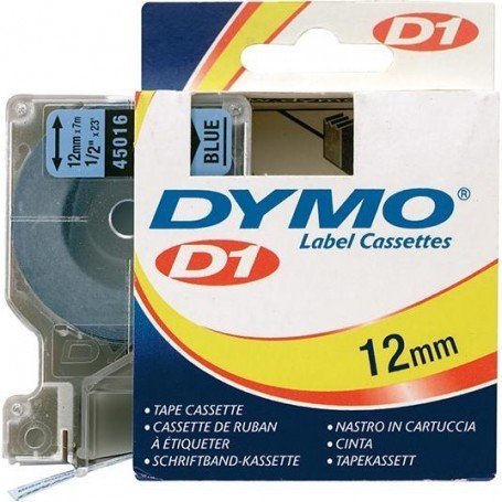 CINTA ESCRITURA D1 45016 NEGRO/AZUL 12MMX7M DYMO