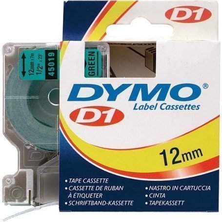 CINTA ESCRITURA D1 45019 NEGRO/VERDE 12MMX7M DYMO