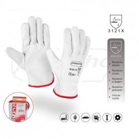 GUANTE CUERO FLOR VACUNO GRIS 3121X  GU-242