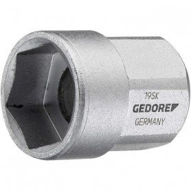 VASO DE LLAVE DE VASO ACCIONAMIENTO 1/2" HEX EXTERIOR SALIDA HEX 12X25MM GEDORE