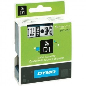 CINTA ESCRITURA D1 45803 NEGRO/BLANCO 19MMX7M DYMO