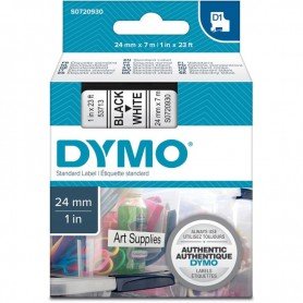 CINTA ESCRITURA D1 53713 NEGRO/BLANCO 24MMX7M DYMO