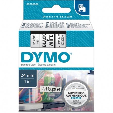 CINTA ESCRITURA D1 53713 NEGRO/BLANCO 24MMX7M DYMO