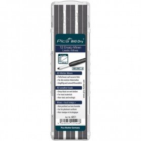 JUEGO DE MINAS PARA LáPIZ DE CARPINTERO BIG DRY ANILINE2.0 GRAFITO PICA