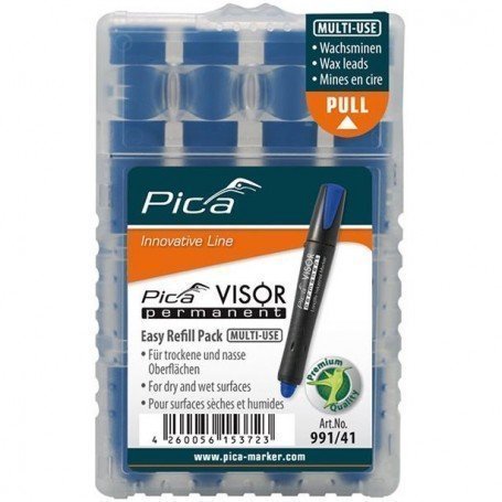 JUEGO DE MINAS PARA ROTULADOR PERMANENTE VISOR INDUSTRIAL AZUL PICA