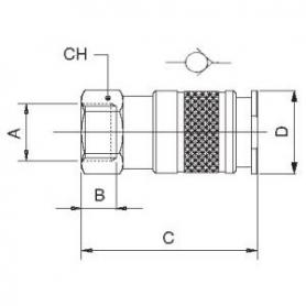 ENCHUFE RECTO HEMBRA 1/4