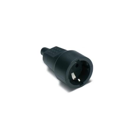CLAVIJA SCHUKO HEMBRA 2P+T 16A PVC BLANCO/NEGRO