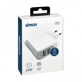 CARGADOR + 2 PUERTOS USB 4,8A 24W SIMON
